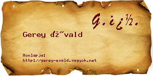 Gerey Évald névjegykártya